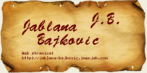Jablana Bajković vizit kartica